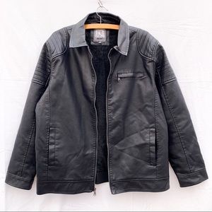 Bleu Grandeur Leather Coat